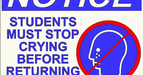 students must stop crying guy 3D Models Art & Design 2D Plates Logos sign meme signs funnysign warningsign 3d print model - Mito3D