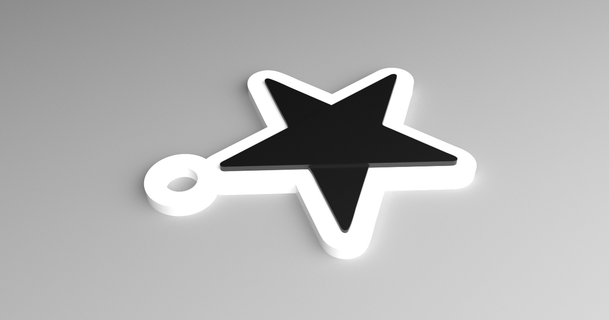 Astra porte clés logo profilé élevé vector3dart 3D modèles art conception 2D assiettes logos espace 3d print model - Mito3D