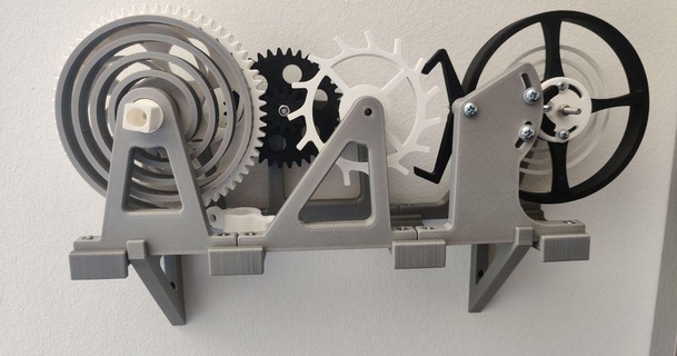 montaje pared suizo palanca escape reloj 3D modelos Arte diseño Wall mounted 3d print model - Mito3D