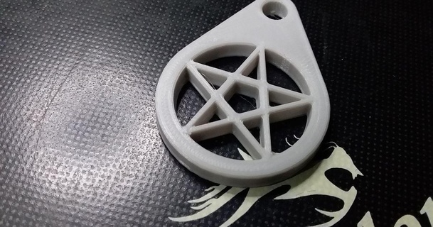 pentagrama chave etiqueta marca 3D modelos aparelhos anel fob chaveiro 3d print model - Mito3D