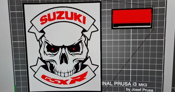 Suzuki logotipo gerh 3D modelos arte Projeto 2D pratos logotipos suzukigsxr 3d print model - Mito3D