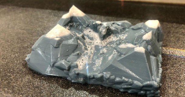 sapone piatto montagne stampatore 3D Modelli domestico bagno montagna porta detersivo per i piatti soaptray 3d print model - Mito3D