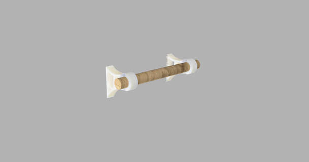 wall mounted holder stef 3D Models Household Other House Equipment toiletpaperholder towelholder towelhook hockeystick 3d print model - Mito3D