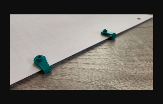 loose-leaf binder paper clip by ax download free stl model printablescom 3d models hobby & makers organizers office desk deskorganizer paperclip 3d print model - Mito3D