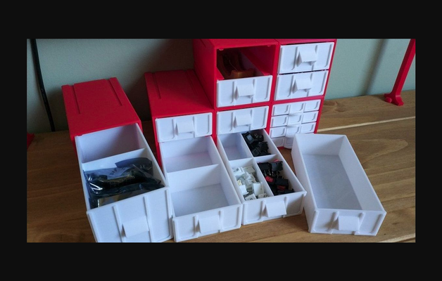 modular storage box - additional drawer configurations by vodzurk download free stl model printablescom 3d models household house equipment container stackable storagebox drawers 3d print model - Mito3D