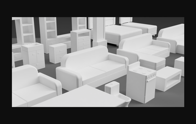 miniatura mueble conjunto by igonza descargar gratis stl modelo imprimibles com 3d modelos mundo escaneos arquitectura urbanismo decoración escala 3d print model - Mito3D