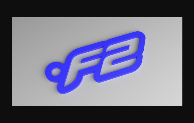f2 keyring - formula 2 logo contoured punched by vector3dart download free stl model printablescom 3d models art & design 2d plates logos keychain racing 3d print model - Mito3D