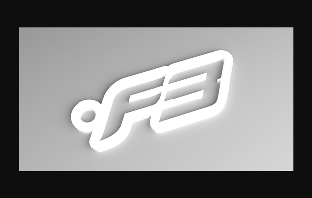 f3 keyring - formula 3 logo contoured punched by vector3dart download free stl model printablescom 3d models art & design 2d plates logos keychain racing 3d print model - Mito3D