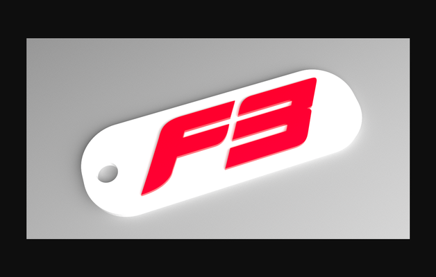 f3 schlüsselring formel 3 logo fob angehoben by vector3dart download frei stl modell druckbares 3d modelle kunst design 2d platten logos schlüsselbund rennen 3d print model - Mito3D