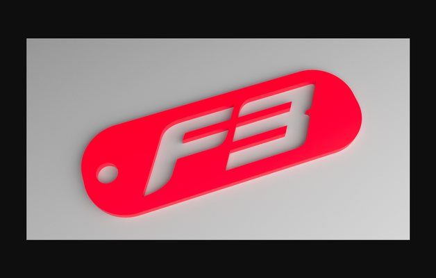 f3 anahtarlık formül 3 logo fob yumruklu by vector3dart indir bedava stl model basılabilirler com 3d modeller sanat tasarım 2d tabaklar logolar yarış 3d print model - Mito3D