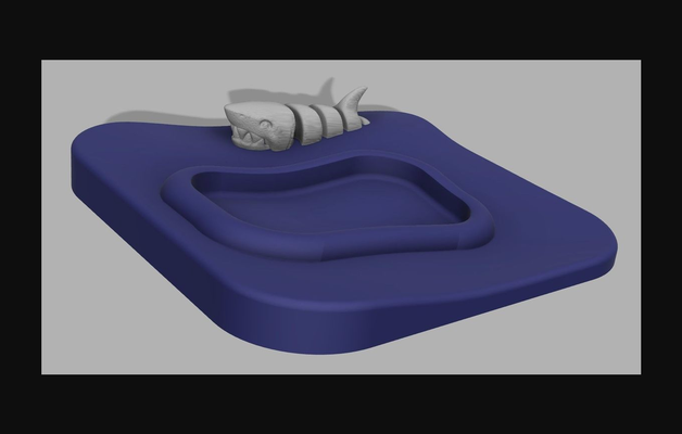 jabón plato tiburón by davidp descargar gratis stl modelo imprimibles com 3d modelos casa baño bote pez jabonera 3d print model - Mito3D