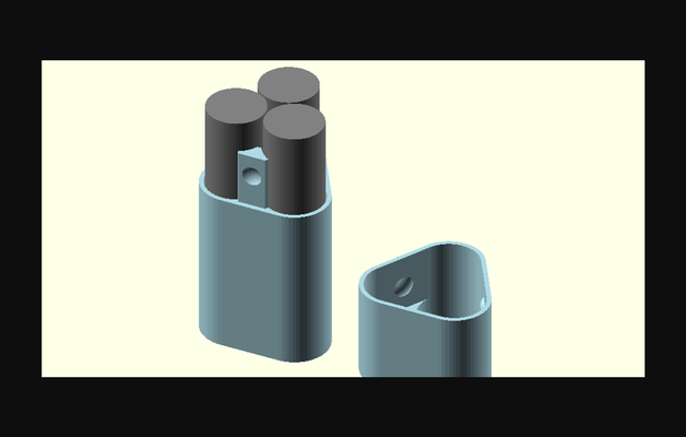 compact cas gaine aaa batteries by télécharger libre stl modèle imprimables com 3d modèles loisir fabricants organisateurs compartiment piles aabatterycase 3d print model - Mito3D