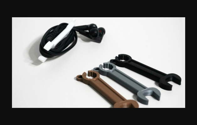 wrench earphone holder by tosh download free stl model printablescom 3d models hobby & makers ideas storage keychain earphones earphoneholder 3d print model - Mito3D