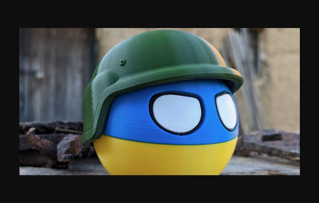 ukraineball by daniel oui télécharger libre stl modèle imprimables com 3d modèles jouets jeux action figures statues meme countryball ukraine standwithukraine 3d print model - Mito3D