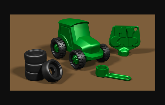 pit stop - tractor by rorys3d download free stl model printablescom 3d models toys & games vehicles toy wheels tire 1 3d print model - Mito3D