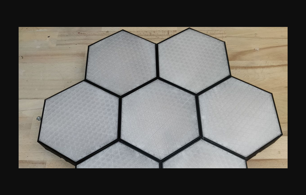 hexagon führt by abonnieren download frei stl modell druckbares 3d modelle kunst design wall mounted led arduino leiste rgb streifen 3d print model - Mito3D
