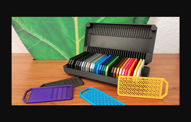 filamento muestra caja relleno color tela remezclar by extrudir descargar gratis stl modelo imprimibles com 3d modelos impresoras prueba 3d print model - Mito3D