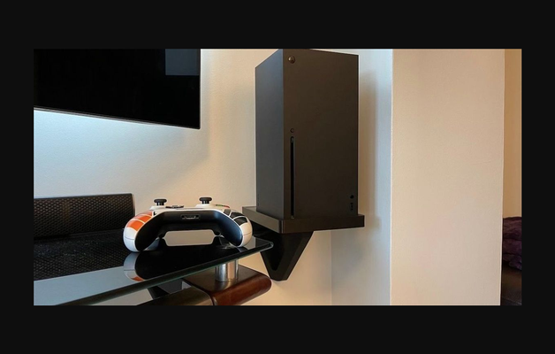 xshelf xbox series x shelf wall mount by zerofox3d download free stl model printablescom 3d models gadgets video games thingiverse 3d print model - Mito3D