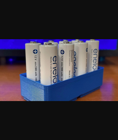gridfinity aa batteria contenitori by briancmose scarica gratuito stl modello printables com 3d modelli passatempo creatori organizzatori aabattery eneloop gridfinitybin 3d print model - Mito3D