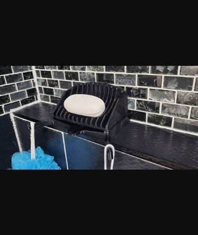 soap tray drain niche by jc custom designs download free stl model printablescom 3d models household bathroom decoration functional bathtub bath 3d print model - Mito3D