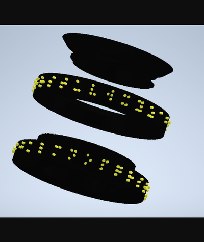 césar cifrar descifrador anillo braille versión revisión b by sf2019 descargar gratis stl modelo imprimibles com 3d modelos disfraces accesorios disfraz 3d print model - Mito3D