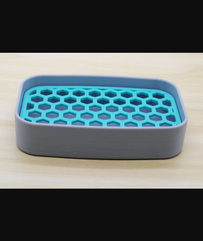 modern design soap dish honeycomb tray by tmorris9 download free stl model printablescom 3d models household bathroom soapdish 3d print model - Mito3D
