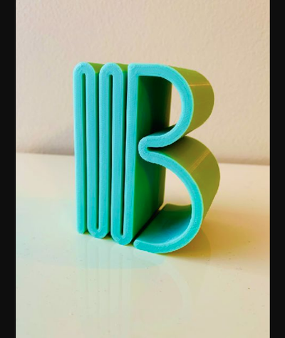 ondulato lettera b by arte g scarica gratuito stl modello printables com 3d modelli design disegni scritte lettere 3dlettering 3dletters 3d print model - Mito3D
