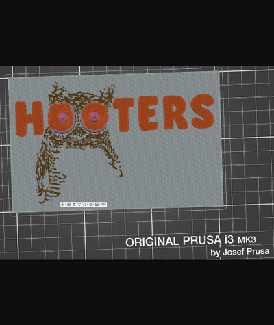 hooters by tom anderson real neo download free stl model printablescom 3d models art & design 2d plates logos 3d print model - Mito3D