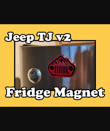 jeep tj v2 frigo aimant by iqless télécharger libre stl modèle imprimables com 3d modèles ménage accueil maison décor wrangler aimants 3D print model - Mito3D