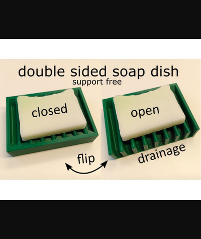 double sided soap dish by wuerfel download free stl model printablescom 3d models household bathroom tray drain soapdish 3d print model - Mito3D