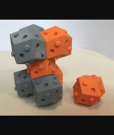 rhom-dod bulding block rhombic dodecahedron by rubenzilzer download free stl model printablescom 3d models toys & games building geometry blocks thingiverse buildingblocks rhombicdodecahedron 3d print model - Mito3D