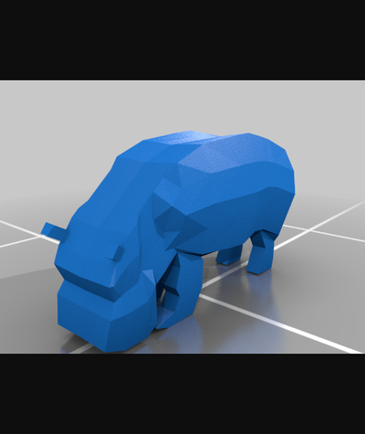 poly hippo by pan barszczyk download free stl model printablescom 3d models world & scans animals thingiverse 3d print model - Mito3D