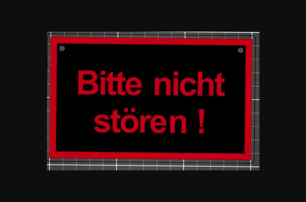 bitte nicht st ren schild by dapaddy download free stl model printablescom 3d models art & design 2d plates logos signs thingiverse donotdisturb hinweis 3d print model - Mito3D