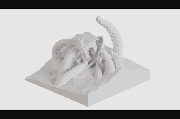 benchy - rough seas by swinny download free stl model printablescom 3d models printers test ship octopus ocean sea 3d print model - Mito3D