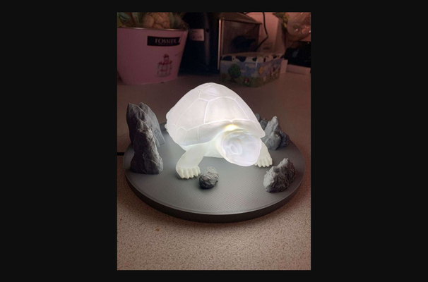 lampe tartaruga lampada by loic3ds scarica gratuito stl modello printables com 3d modelli arte design disegni litofania 3d print model - Mito3D