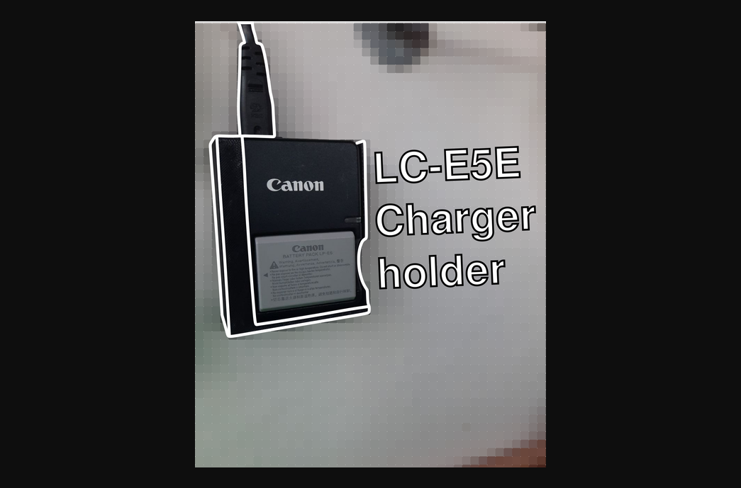 canon lc e5e batterie chargeur titulaire soutien by shimon télécharger libre stl modèle imprimables com 3d modèles gadgets photo vidéo caméra 3D print model - Mito3D