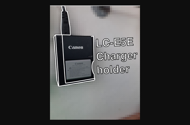 kanon lc e5e batterie ladegerät halter unterstützung by schimon download frei stl modell druckbares 3d modelle gadgets foto video kamera 3d print model - Mito3D