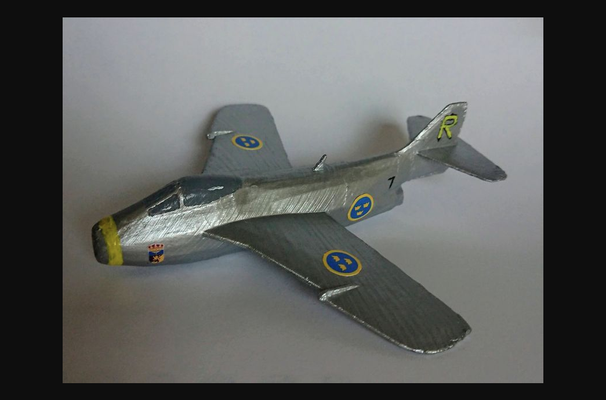 saab j29f ressens by quelqu 39 télécharger libre stl modèle imprimables com 3d modèles monde scans avion militaire chose universelle 3d print model - Mito3D