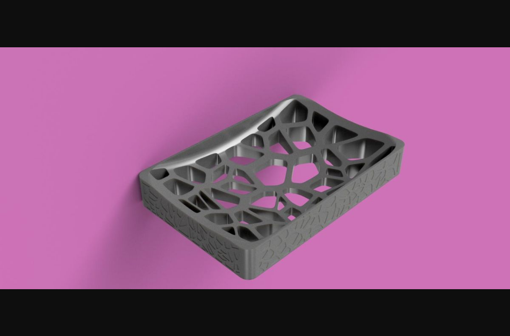 voronoi savon plat by télécharger libre stl modèle imprimables com 3d modèles ménage salle bains porte voronoidesign voronoistyle 3D print model - Mito3D