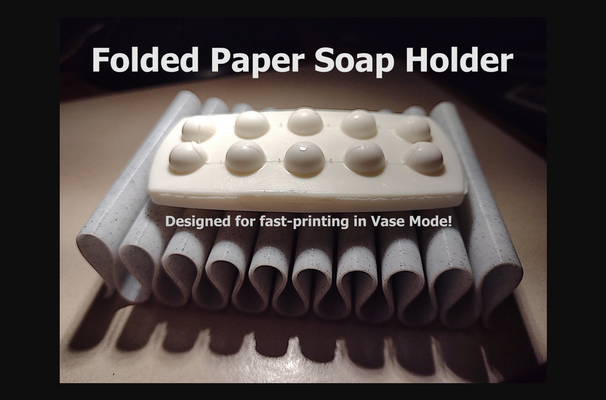 folded paper-esque soap holder by jdegs download free stl model printablescom 3d models household bathroom paper river math python 3d print model - Mito3D