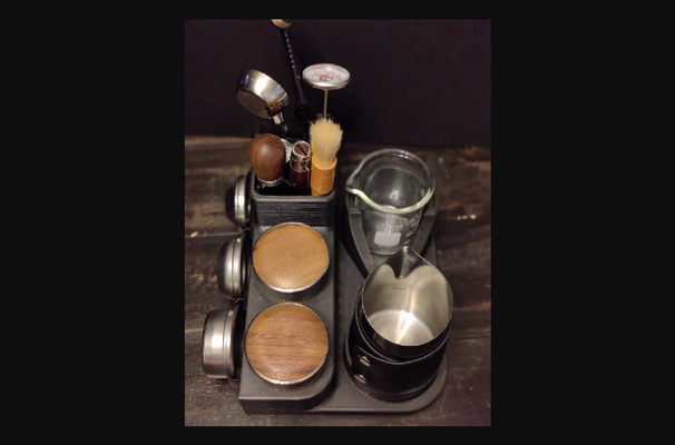 58mm e61 caffè espresso accessorio stazione by jstiles scarica gratuito stl modello printables com 3d modelli domestico cucina organizzatore macinacaffè 3d print model - Mito3D