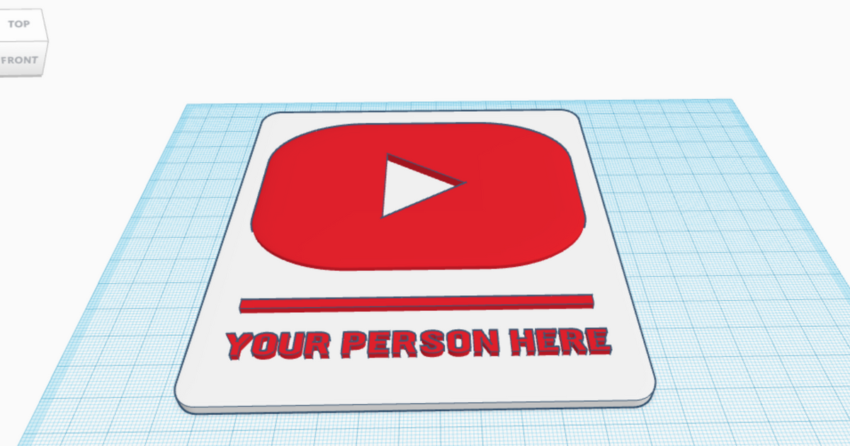 youtube play button award plaque seang download free stl model printablescom 3d models art & design wall-mounted customplaque playbutton wallplaque 3D print model - Mito3D