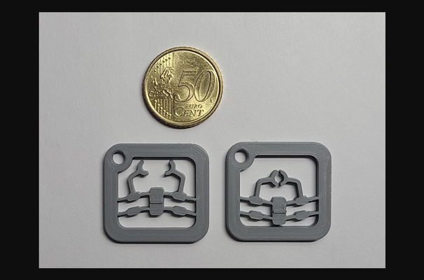 bistable compliant keychain gripper by fabianveile download free stl model printablescom 3d models gadgets tiny small robot fidget fidgettoy 1 3d print model - Mito3D