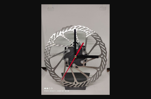 disc brake clock by mick download free stl model printablescom 3d models art & design designs recycle abs pla cool 3d print model - Mito3D