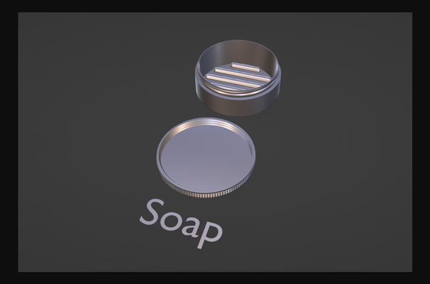 soap container by tom download free stl model printablescom 3d models household bathroom dry jar screwable 3d print model - Mito3D
