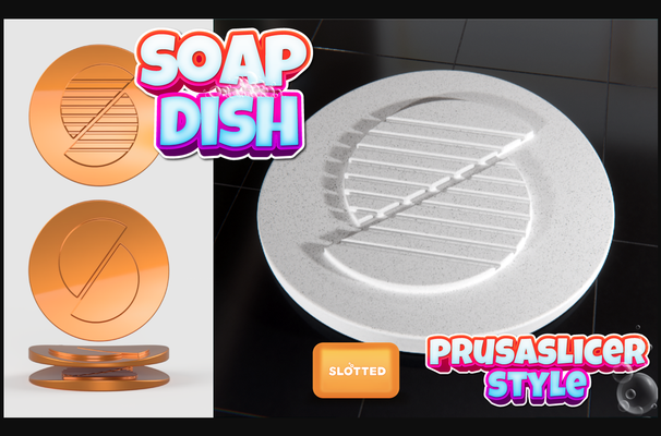 prusaslicer style soap dish by 3daomm download free stl model printablescom 3d models household bathroom prusa soapholder soapdish 3d print model - Mito3D