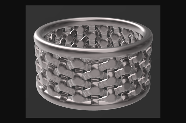 tri verhexen gittergewebe armband by jack download frei stl modell druckbares 3d modelle mode zubehör hexagon ring gitter gewebte 1 3d print model - Mito3D