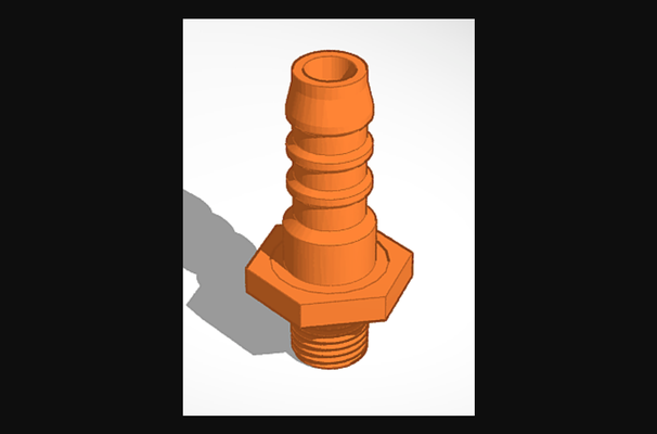 1 4 npt male - 2 hose barb fitting by ulmeck download free stl model printablescom 3d models household house equipment 3d print model - Mito3D