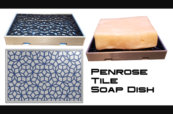 penrose tile soap dish by blablabliam download free stl model printablescom 3d models household bathroom geometry math 3d print model - Mito3D