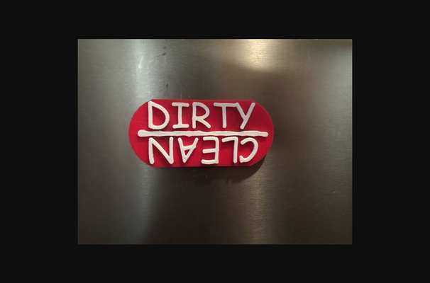 dirty clean dishwasher magnet by actualsize download free stl model printablescom 3d models household kitchen 3d print model - Mito3D